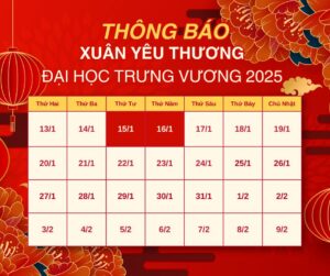 Thông báo chương trình Xuân Yêu Thương Đại học Trưng Vương 2025