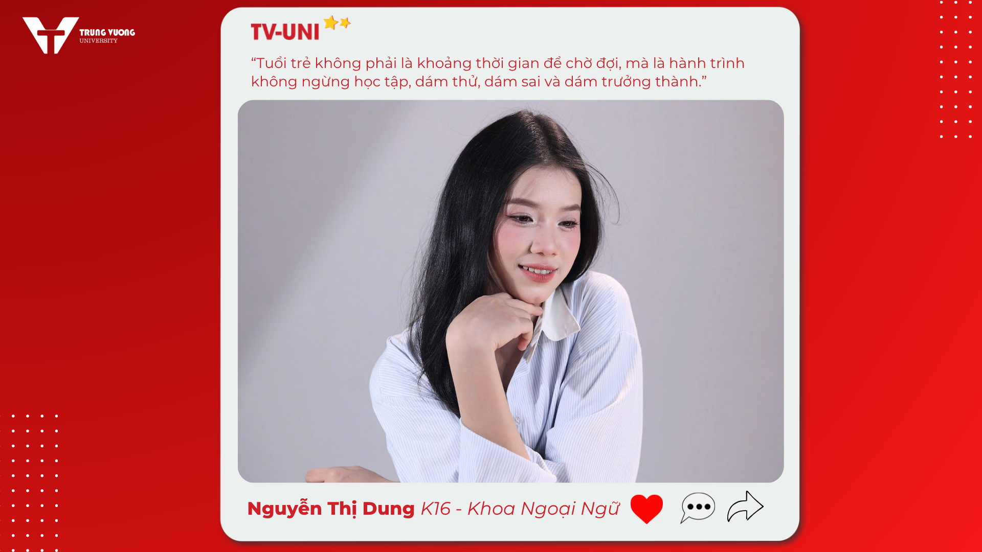 Nguyễn Thị Dung – Sinh viên tiêu biểu Trường Đại học Trưng Vương với hành trình trưởng thành qua hoạt động Đoàn năm 2025-2026