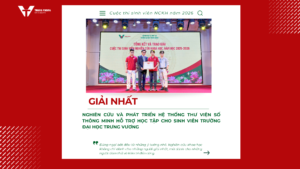 Sinh viên Trường Đại học Trưng Vương đạt giải Nhất NCKH với thư viện số AI