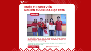 Nhóm sinh viên nghiên cứu khoa học đại giải ba tại TVU