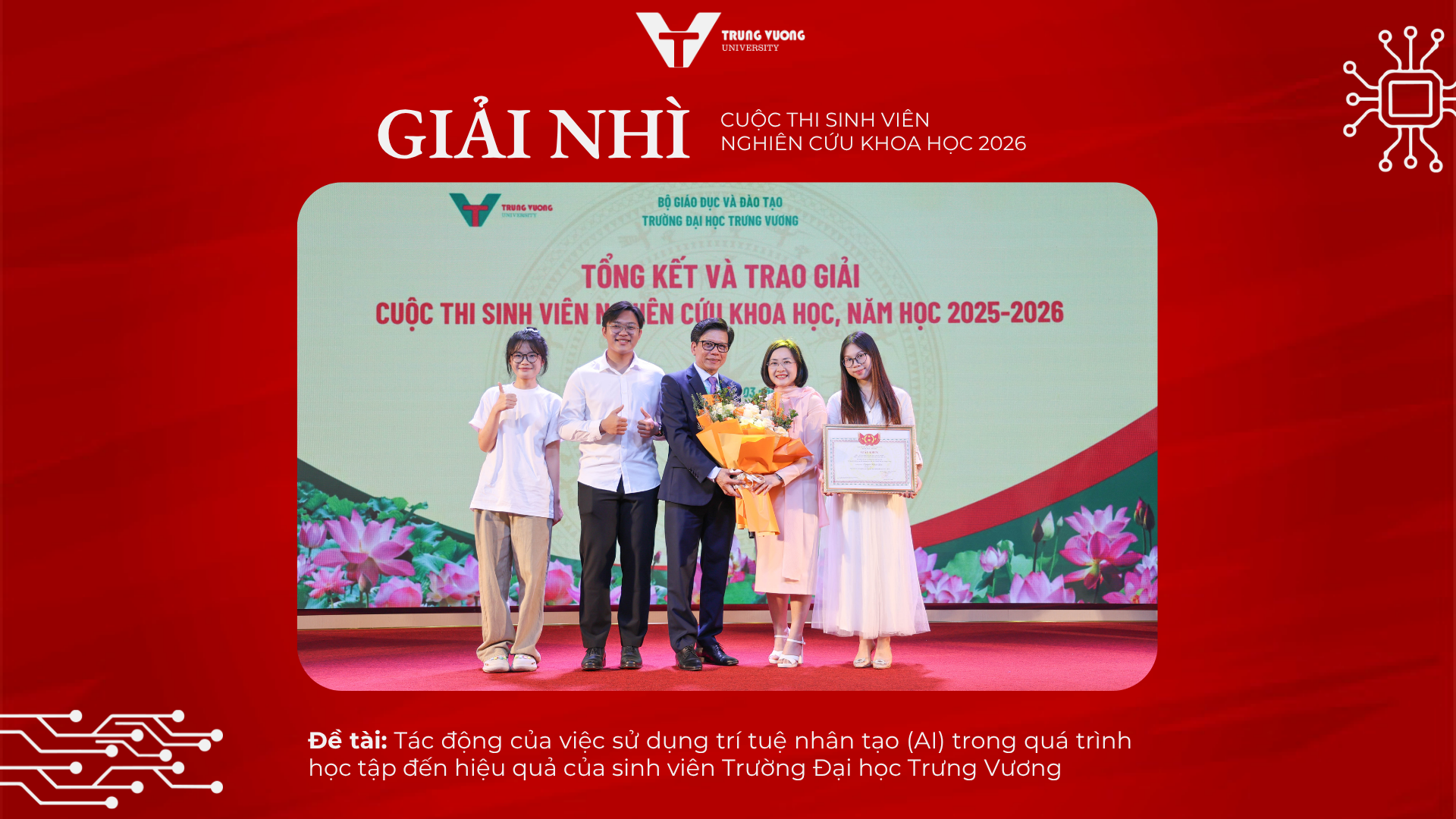 Sinh viên TV-UNI đạt giải Nhì với đề tài AI trong học tập