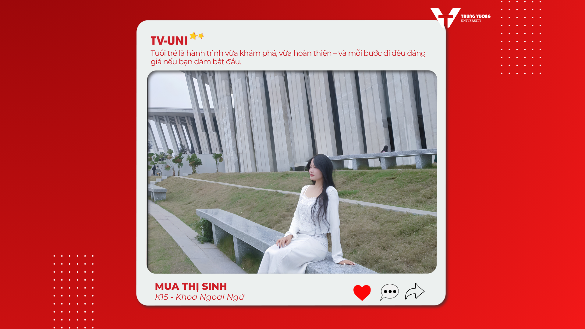 Sinh viên tiêu biểu Mua Thị Sinh tại Trường Đại học Trưng Vương