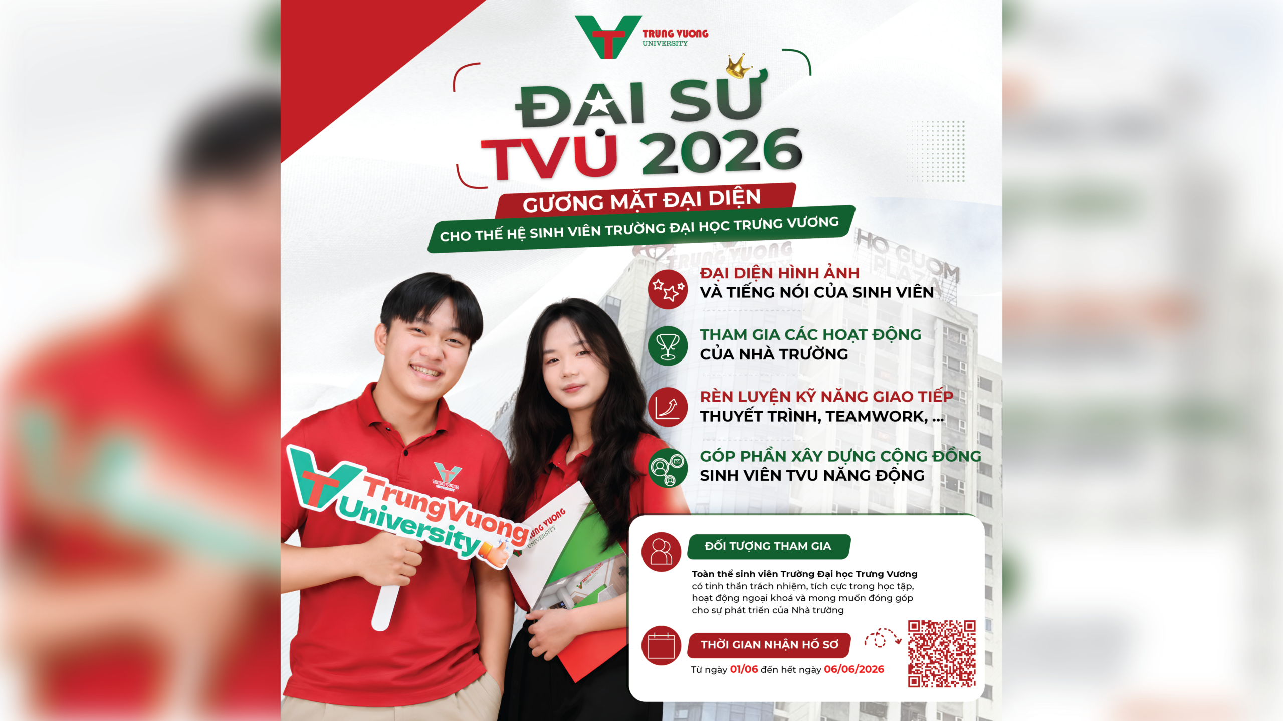 Trường Đại học Trưng Vương phát động cuộc thi Đại sứ TVU 2026