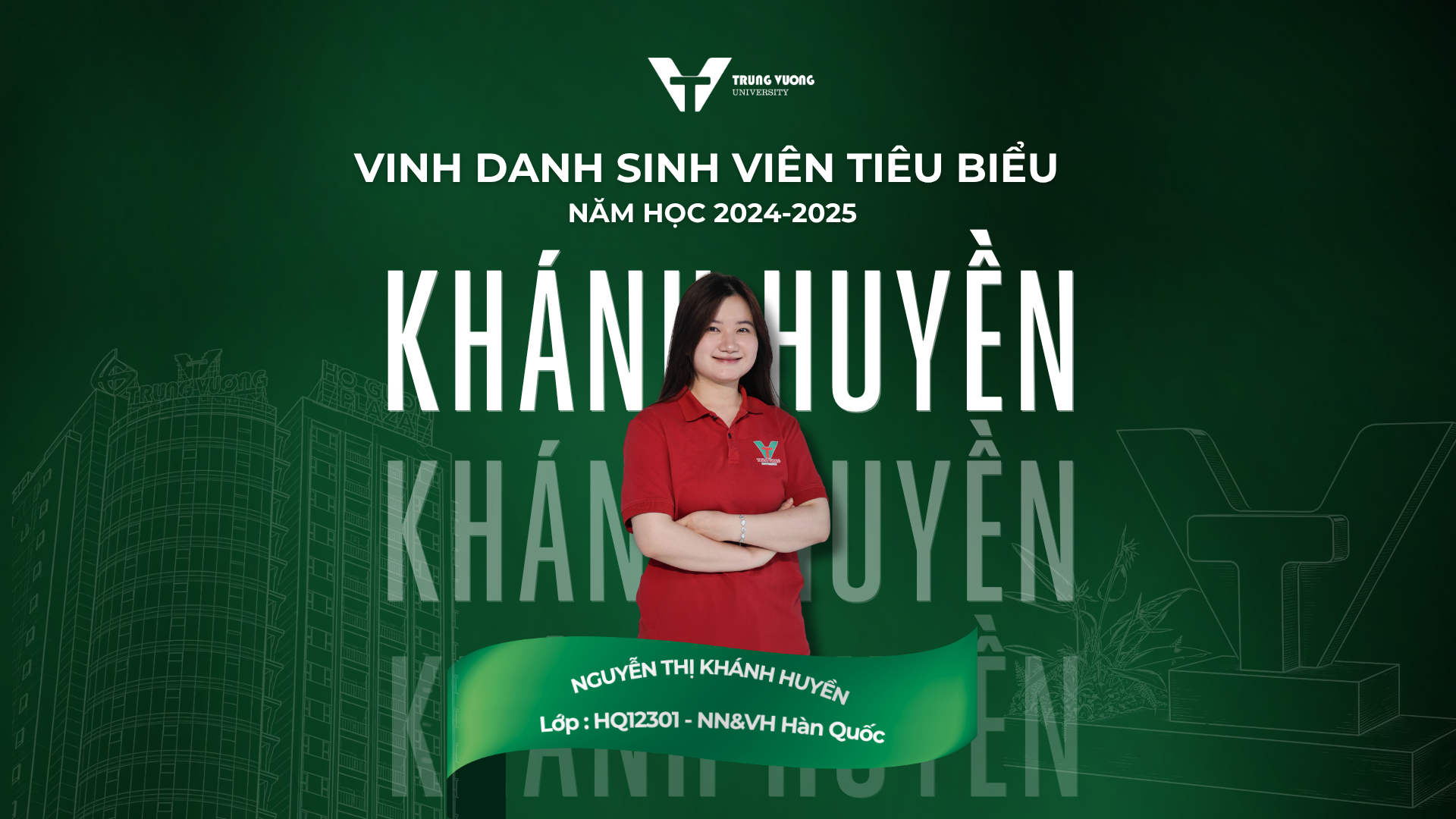 Sinh viên tiêu biểu TVU 2024–2025: Nguyễn Thị Khánh Huyền – Hành trình trưởng thành từ sự kiên trì