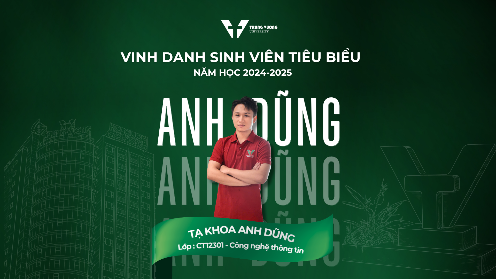 Sinh viên tiêu biểu TVU 2024–2025: Tạ Khoa Anh Dũng và hành trình chinh phục tri thức