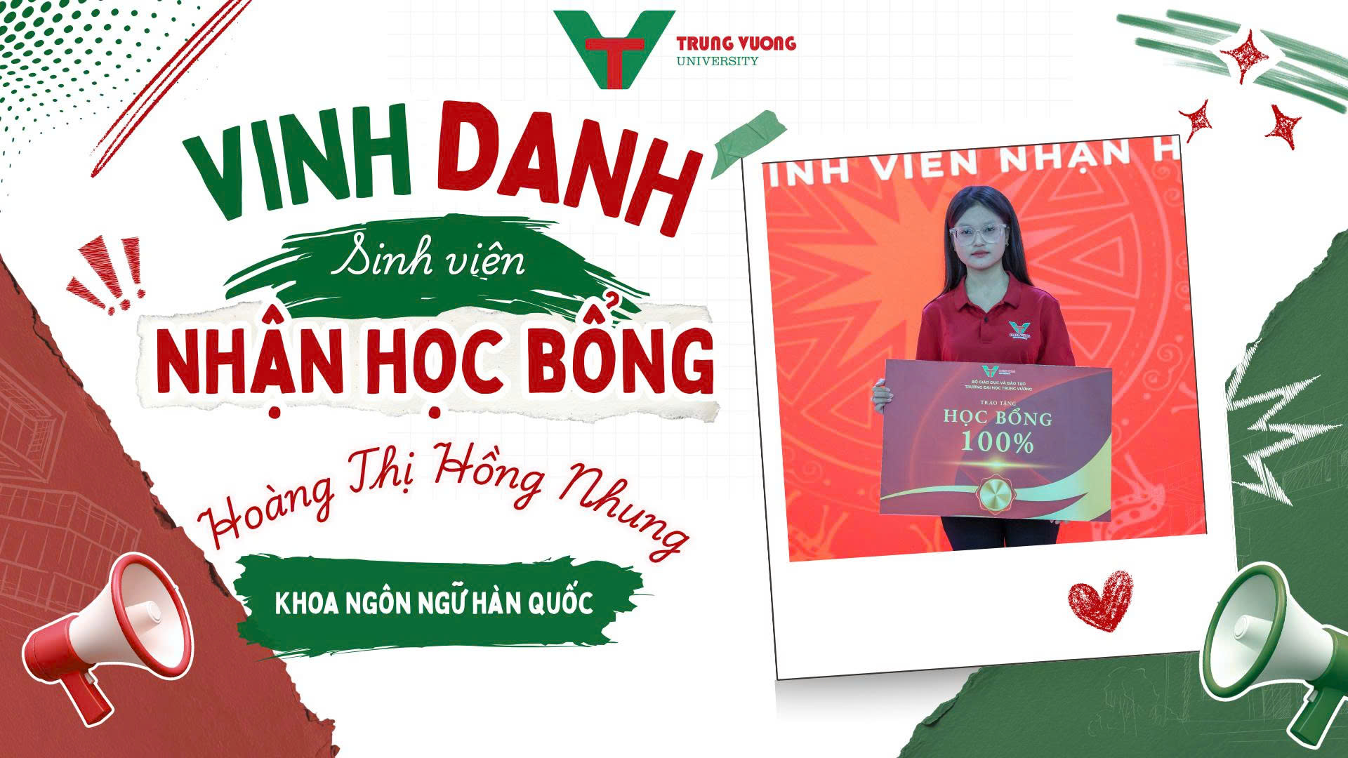 Học bổng TVU 2026 và hành trình chinh phục tiếng Hàn của Hoàng Thị Hồng Nhung