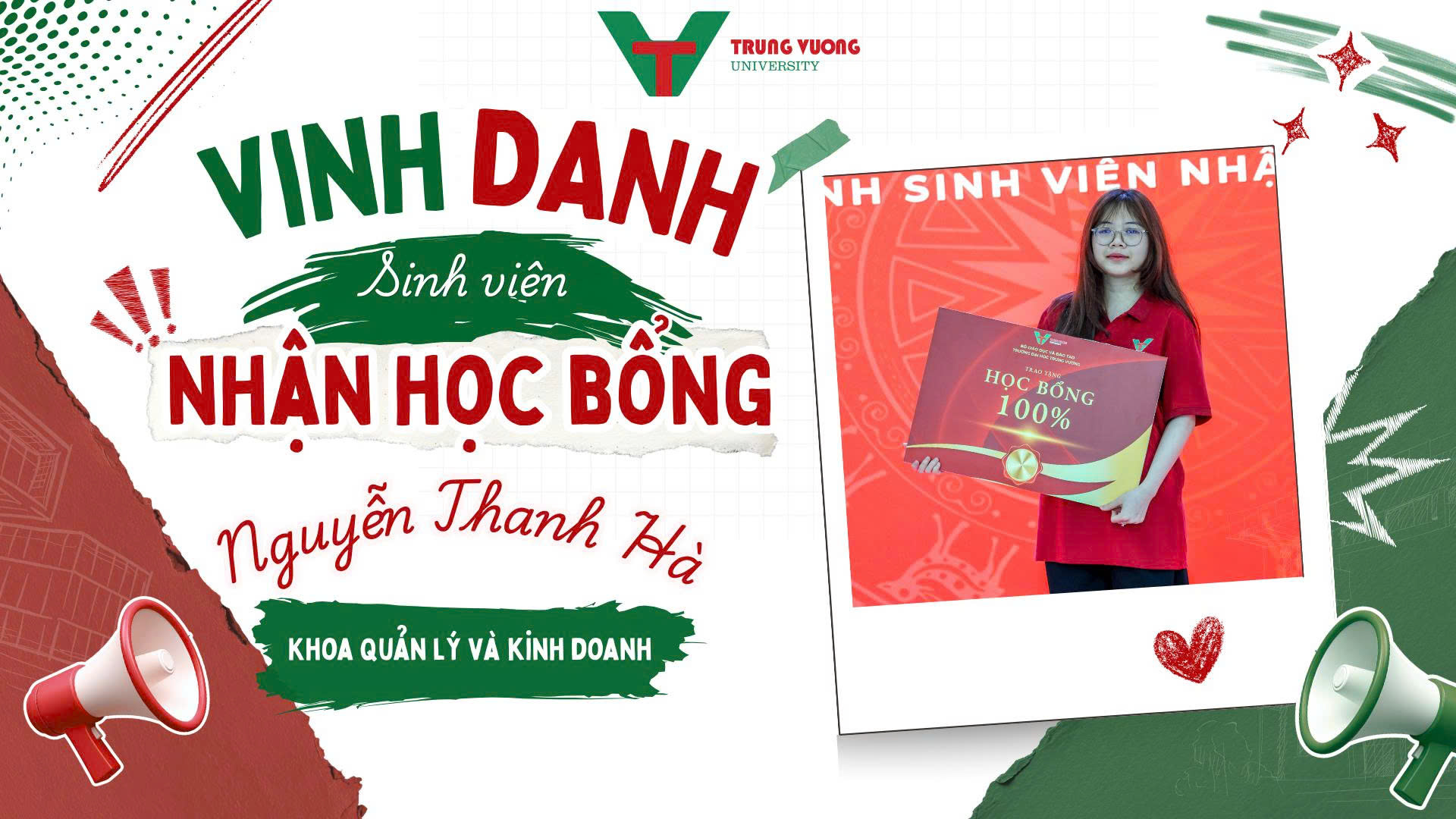 Học bổng Trường Đại học Trưng Vương – Hành trình viết tiếp tuổi trẻ bằng nỗ lực của Nguyễn Thanh Hà