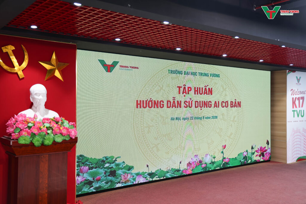 Trường Đại học Trưng Vương tổ chức tập huấn về trí tuệ nhân tạo (AI) năm 2026 Trường Đại học Trưng Vương tổ chức tập huấn về trí tuệ nhân tạo (AI) năm 2026