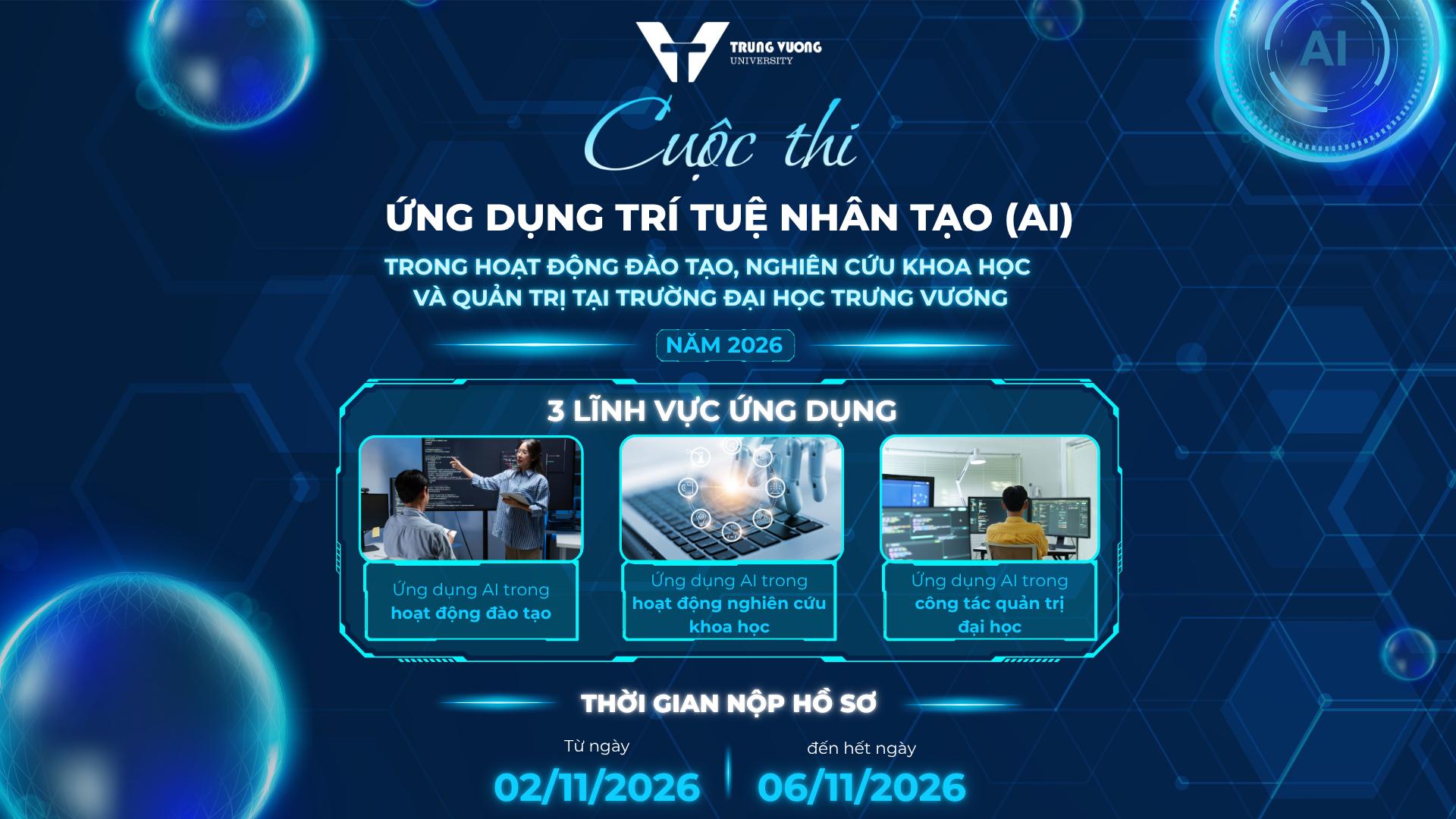 Trường Đại học Trưng Vương phát động Cuộc thi Ứng dụng trí tuệ nhân tạo (AI) năm 2026: Khơi nguồn sáng tạo, nâng cao hiệu quả công việc